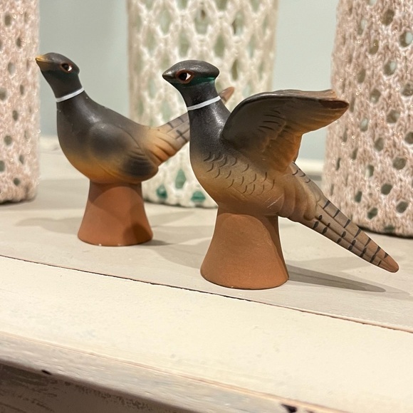 POTTERY BARN RING NECK PHEASANTS SALT & PEPPER SHAKERS - Picture 5 of 12